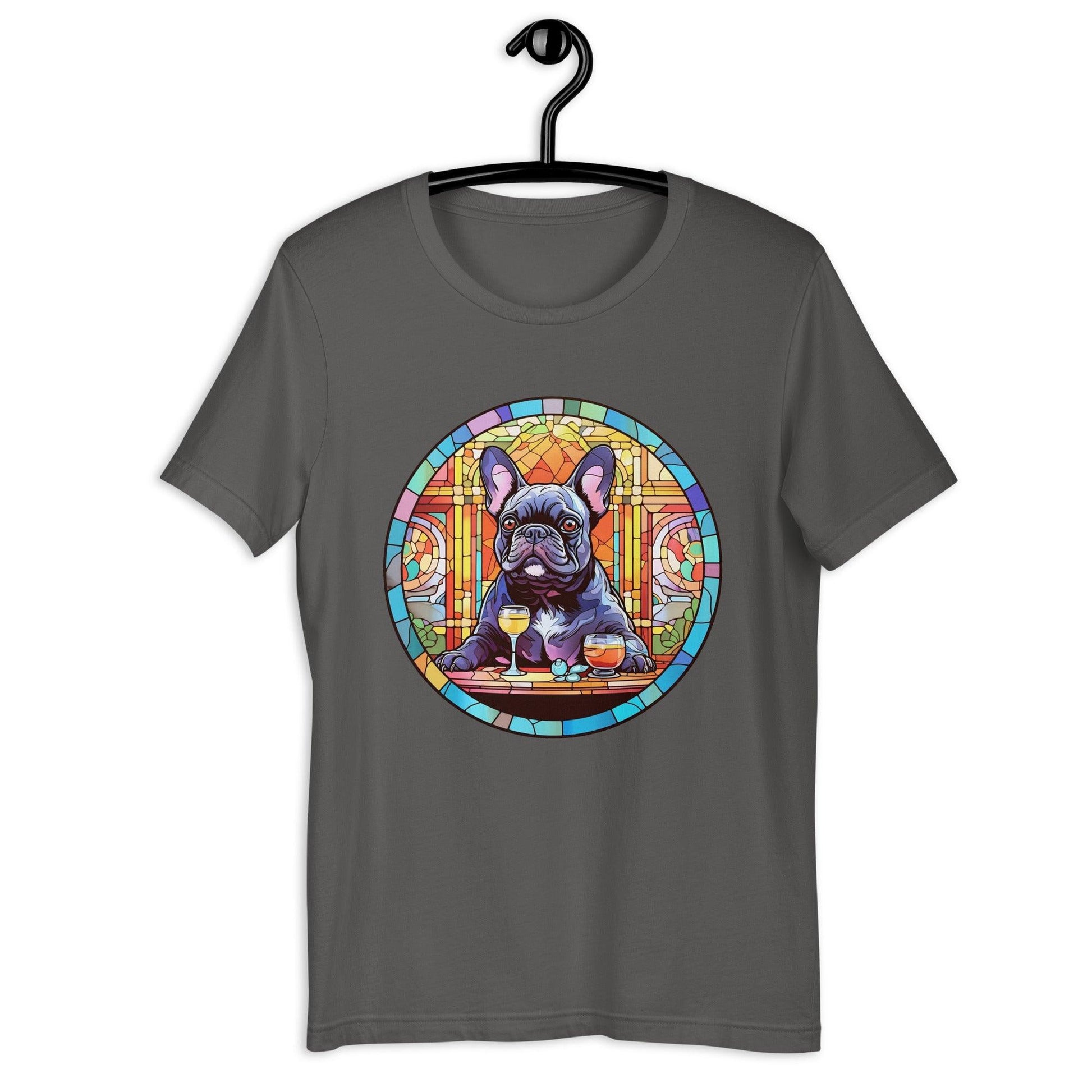 French Bulldog in Parisian café mosaic - Unisex T-shirt - Frenchie Emporium