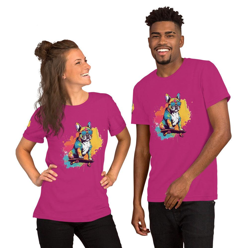 Skateboard Frenchie Unisex T-shirt - Frenchie Emporium
