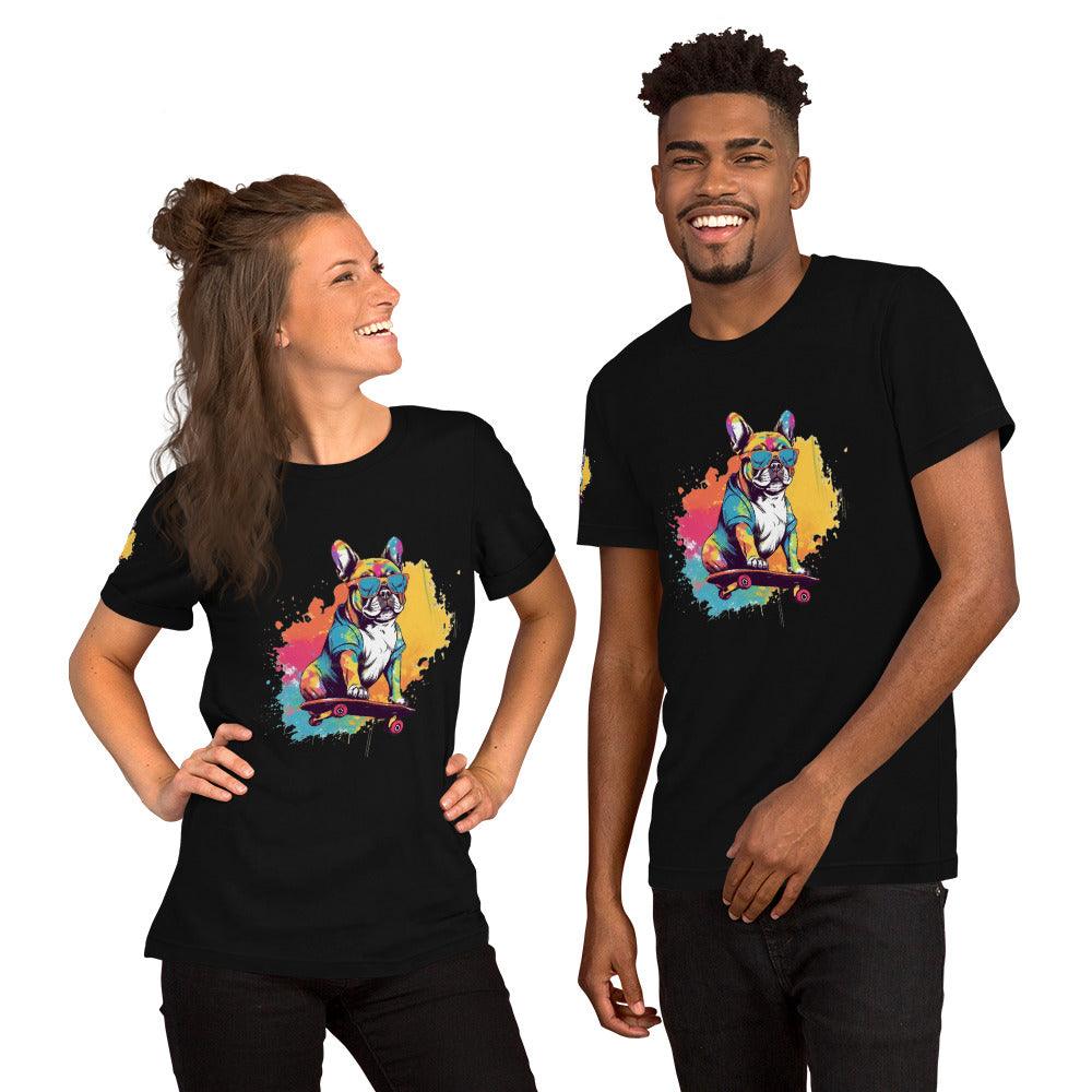 Skateboard Frenchie Unisex T-shirt - Frenchie Emporium