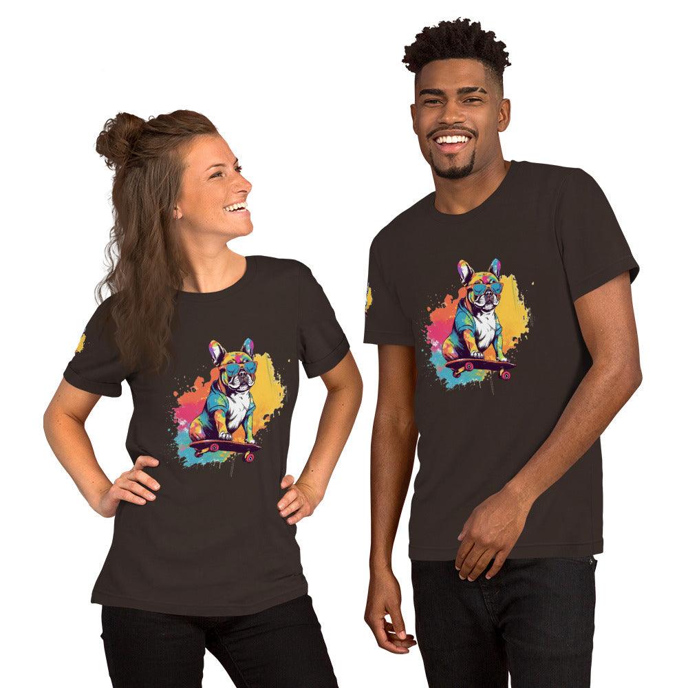 Skateboard Frenchie Unisex T-shirt - Frenchie Emporium