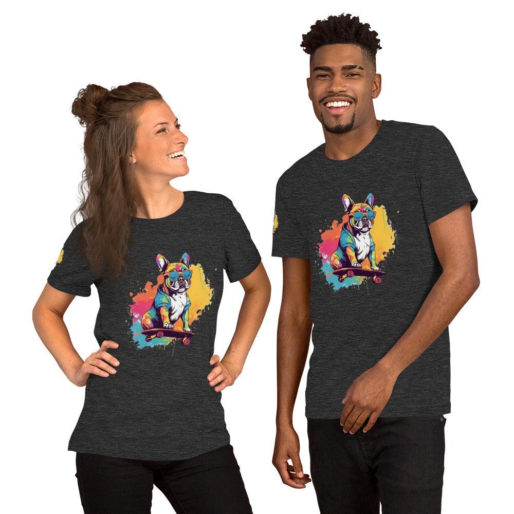 Skateboard Frenchie Unisex T-shirt - Frenchie Emporium
