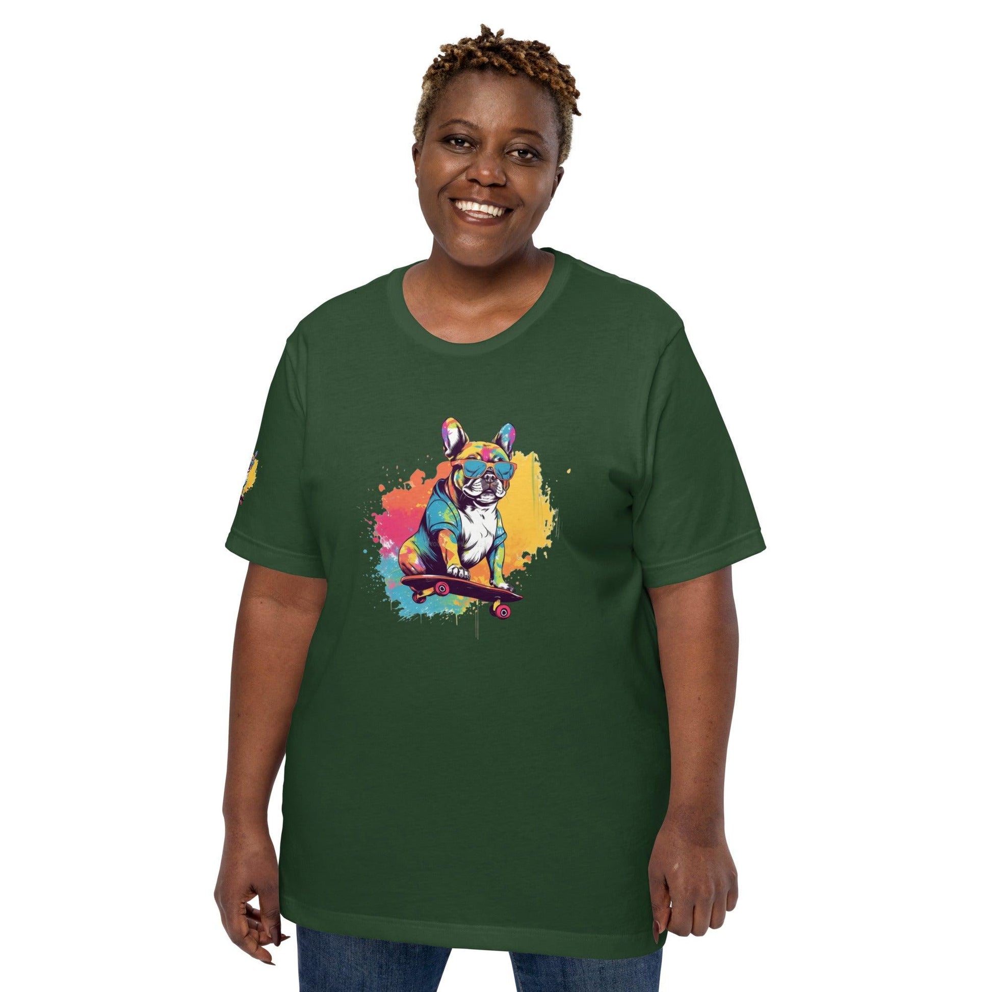 Skateboard Frenchie Unisex T-shirt - Frenchie Emporium