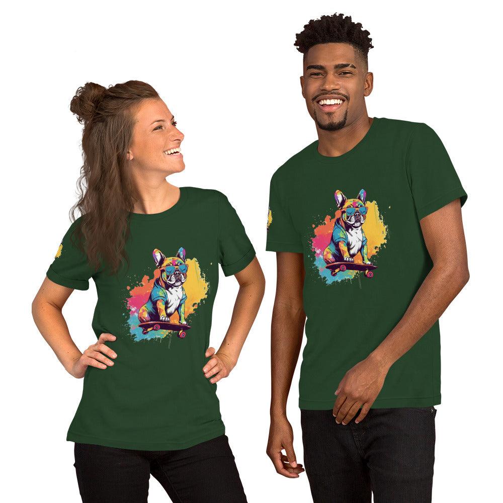 Skateboard Frenchie Unisex T-shirt - Frenchie Emporium