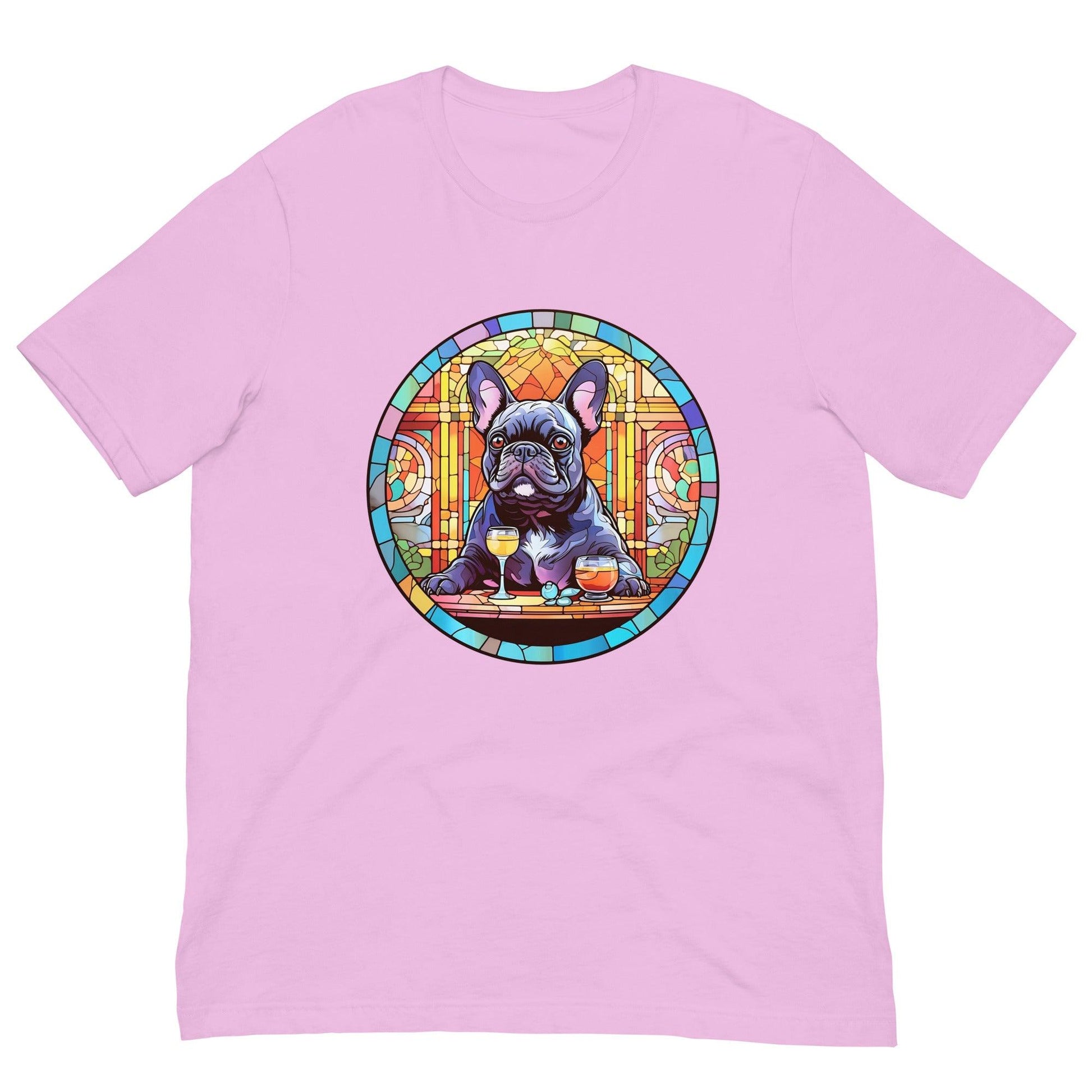 French Bulldog in Parisian café mosaic - Unisex T-shirt - Frenchie Emporium