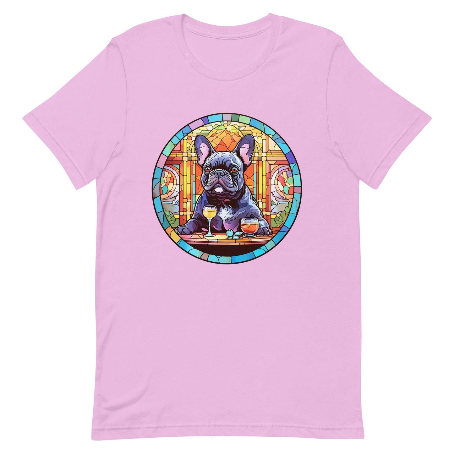 French Bulldog in Parisian café mosaic - Unisex T-shirt - Frenchie Emporium