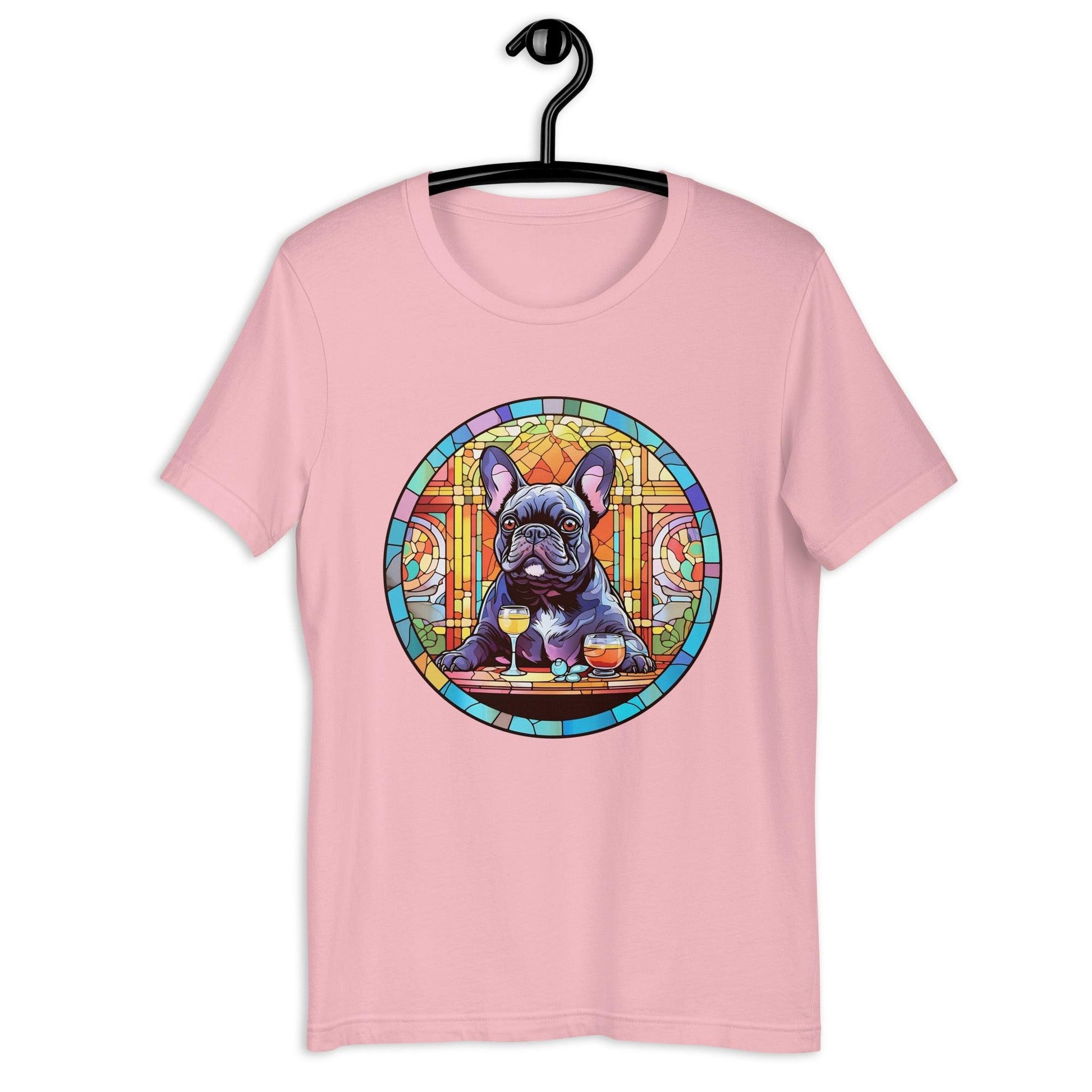 French Bulldog in Parisian café mosaic - Unisex T-shirt - Frenchie Emporium