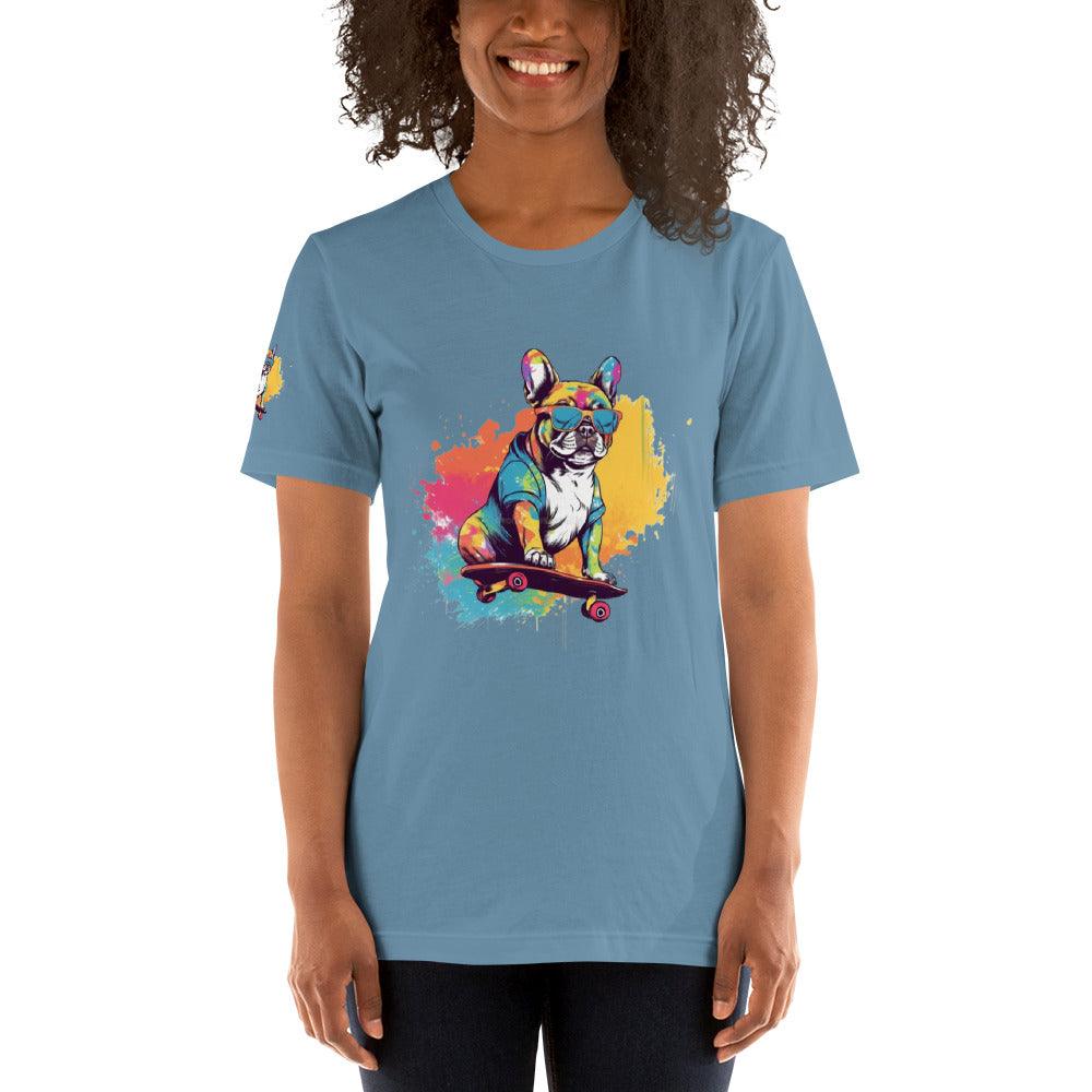 Skateboard Frenchie Unisex T-shirt - Frenchie Emporium