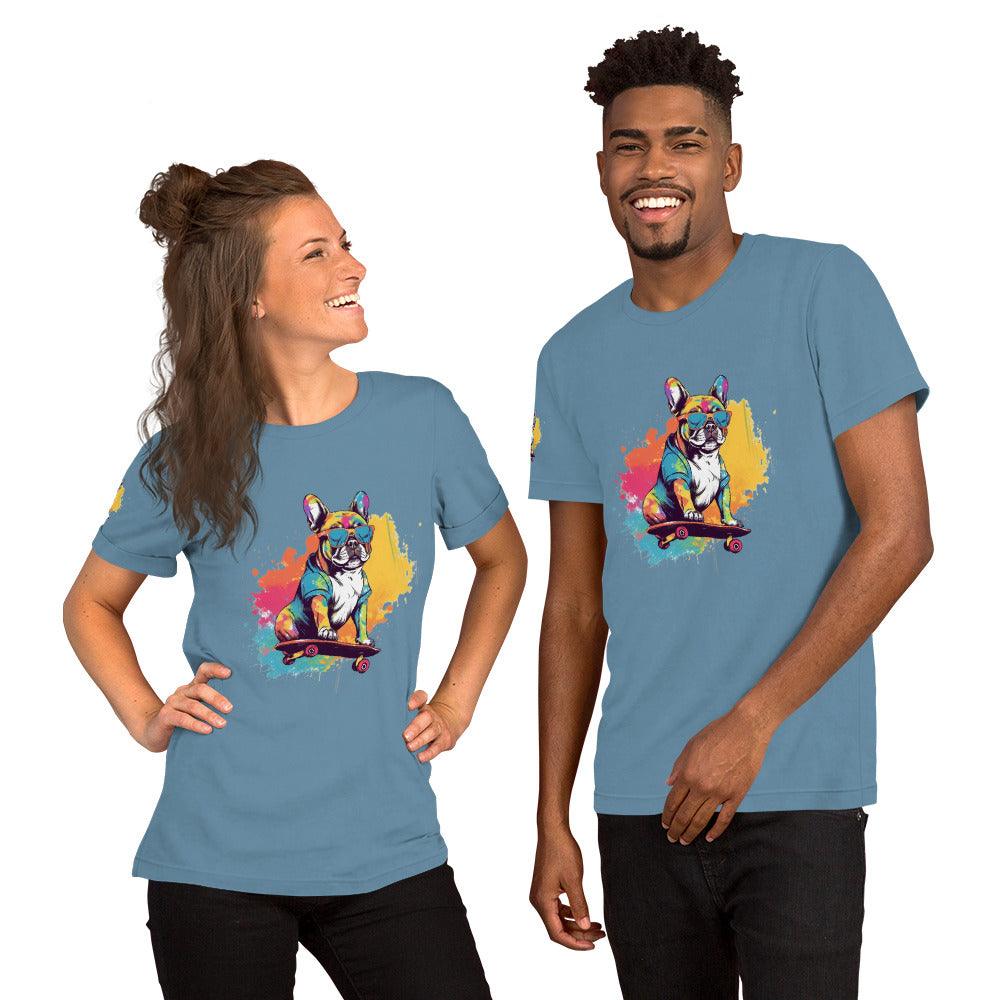 Skateboard Frenchie Unisex T-shirt - Frenchie Emporium