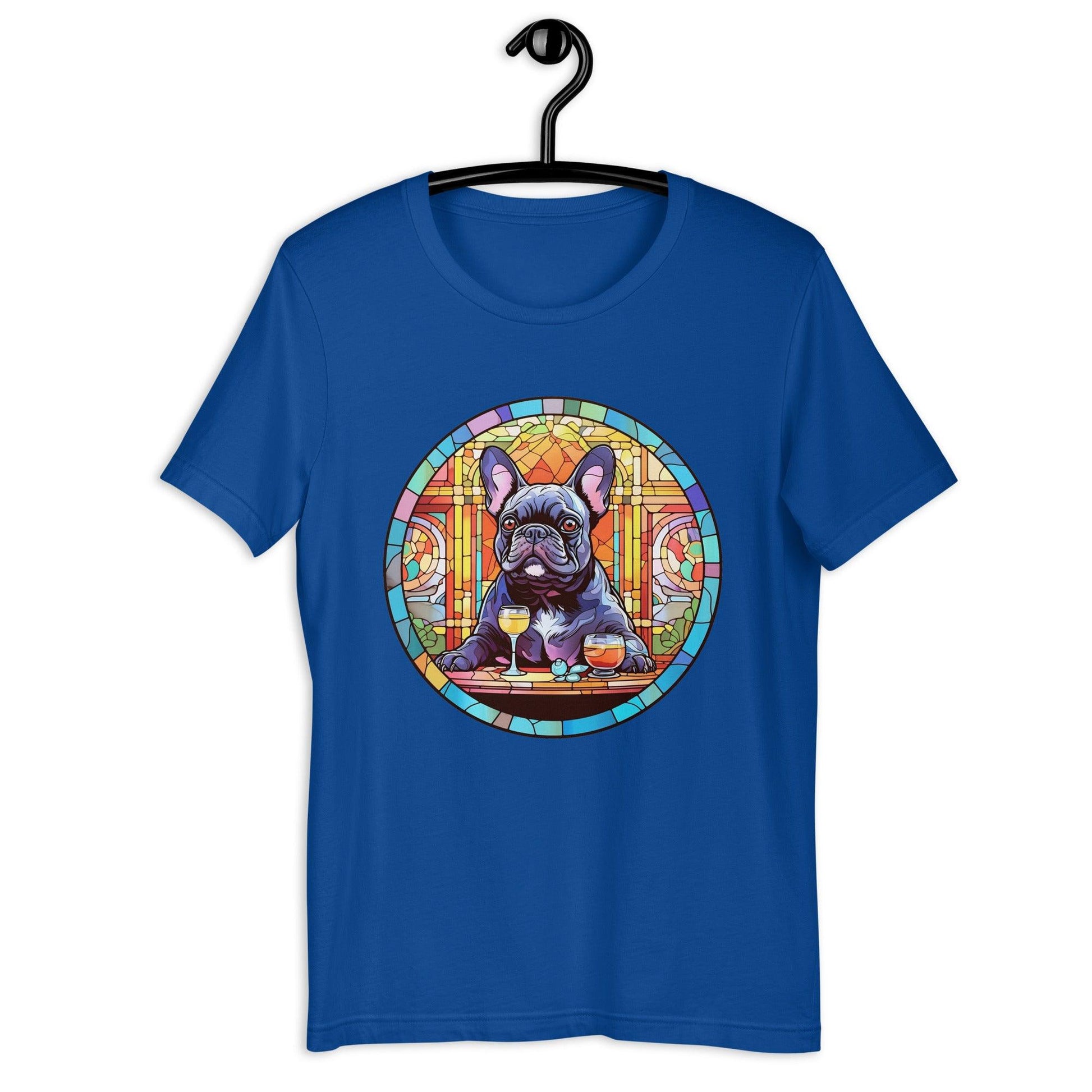 French Bulldog in Parisian café mosaic - Unisex T-shirt - Frenchie Emporium