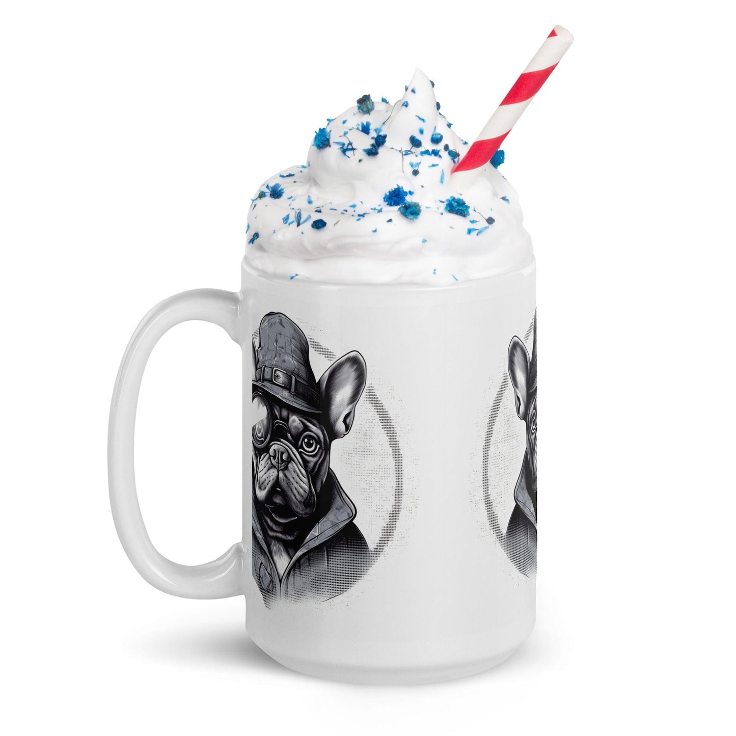Frenchie Monocle white glossy Mug - Frenchie Emporium