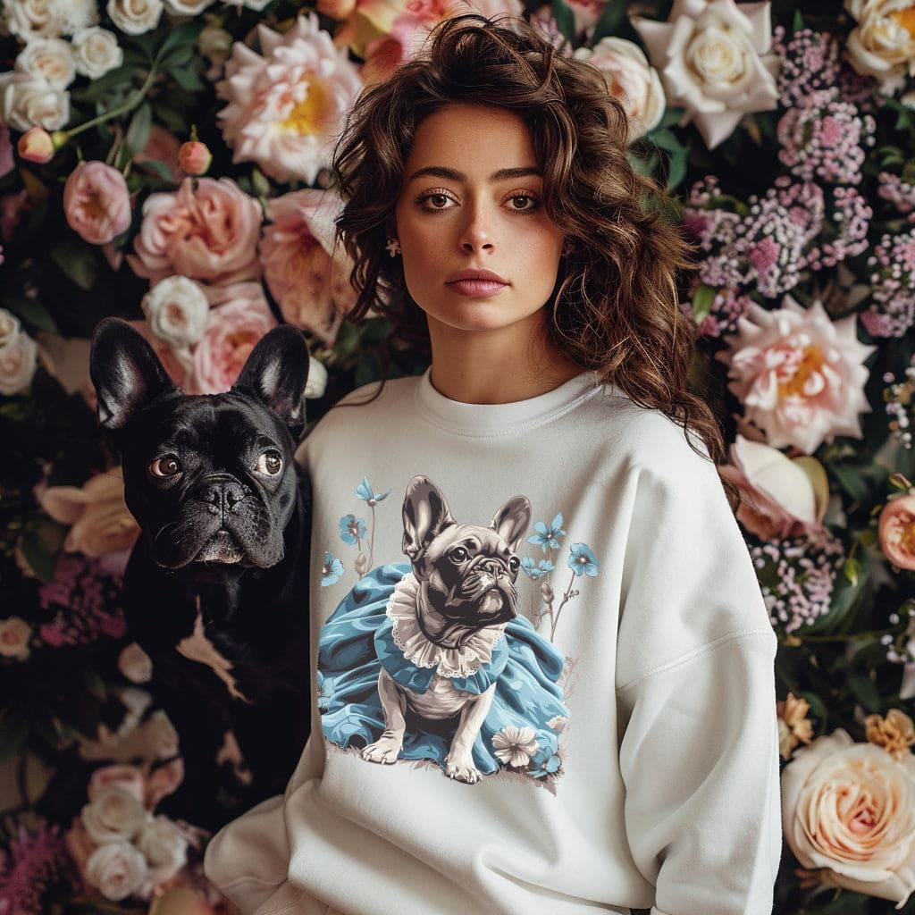 French Bulldog Alice in Wonderland Frenchie - Unisex Sweater/Sweatshirt: - Frenchie Emporium