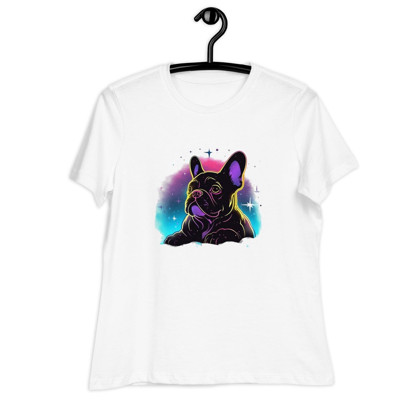 Stellar Frenchie - Neon Stars Silhouette T-Shirt - Frenchie Emporium