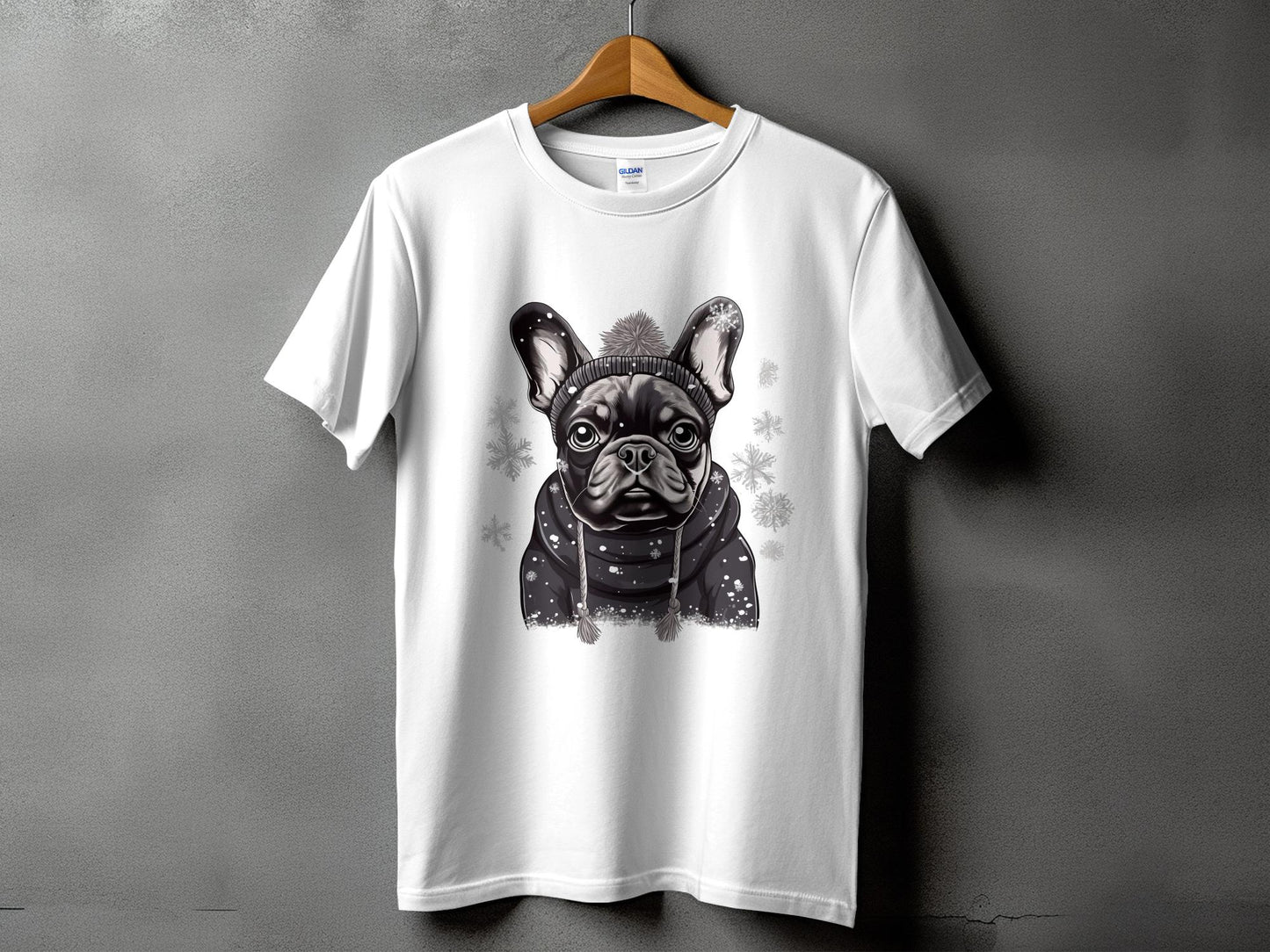 "Snowflake Serenity Frenchie" Unisex T-Shirt - Frenchie Emporium