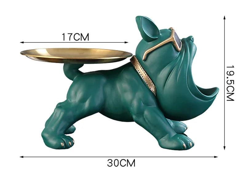 Adorable French Bulldog Butler Sculpture with Tray & Storage Box - Frenchie Emporium