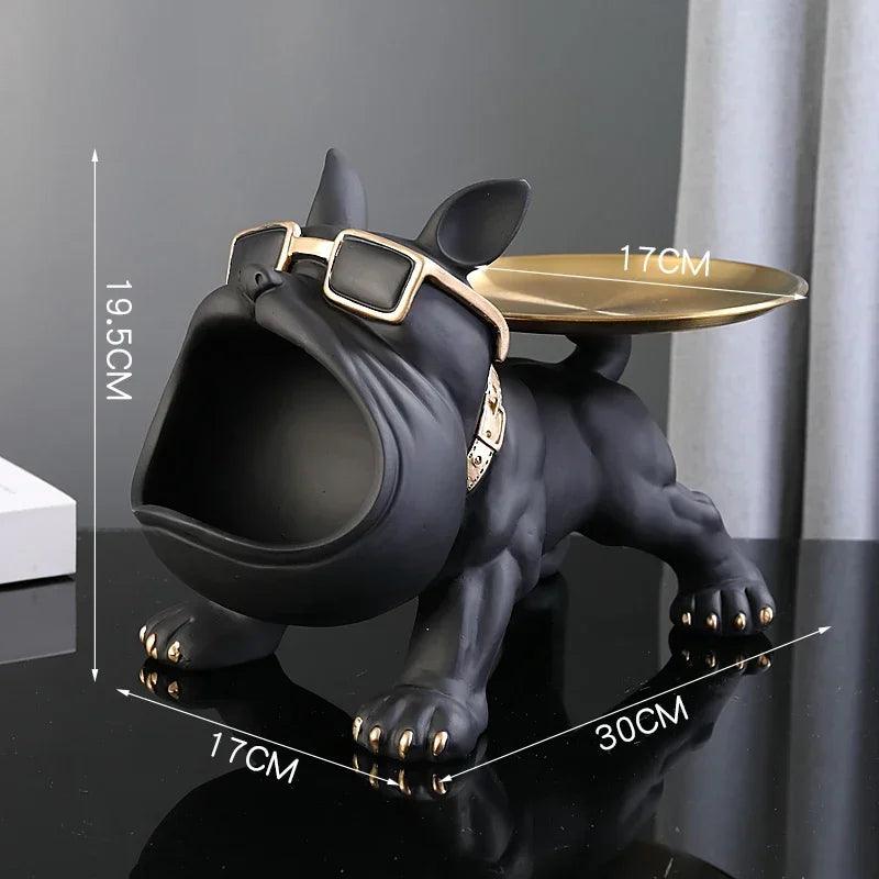 Adorable French Bulldog Butler Sculpture with Tray & Storage Box - Frenchie Emporium