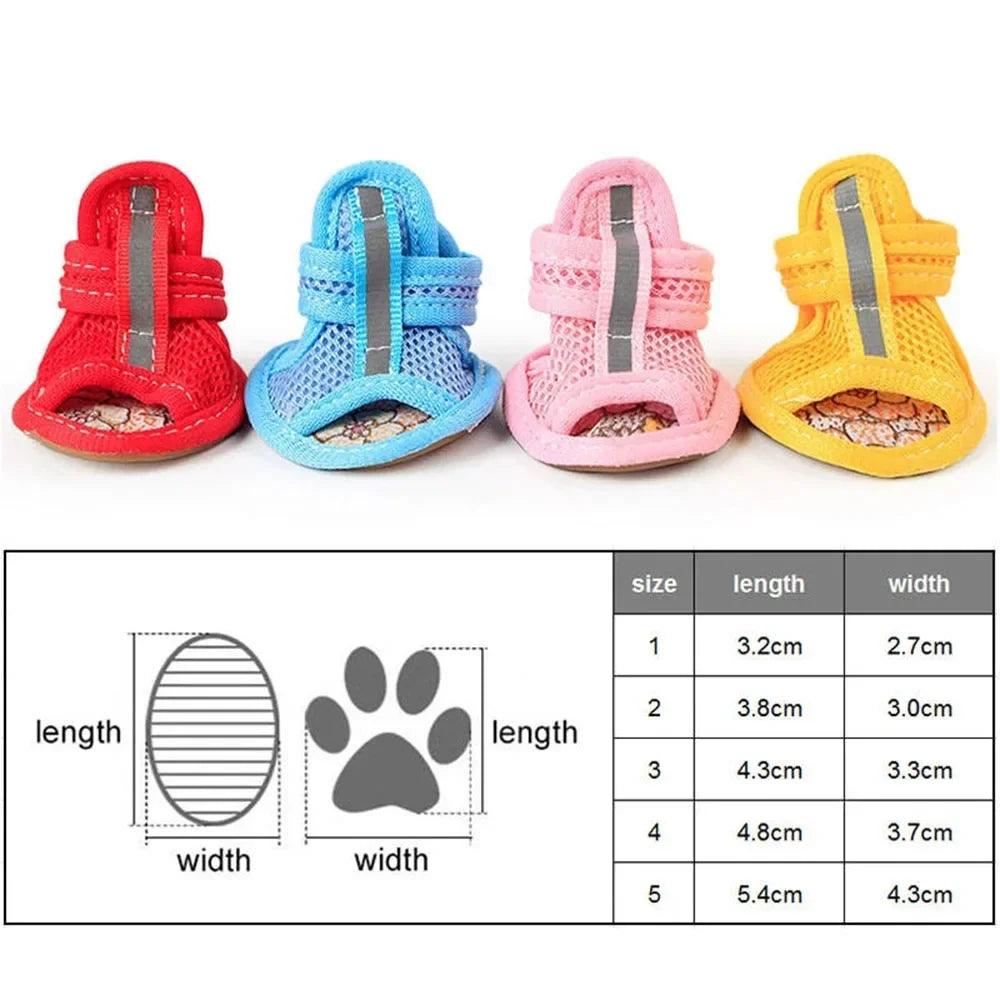 4pcs Breathable Mesh Cotton Summer Frenchie Shoes - Frenchie Emporium