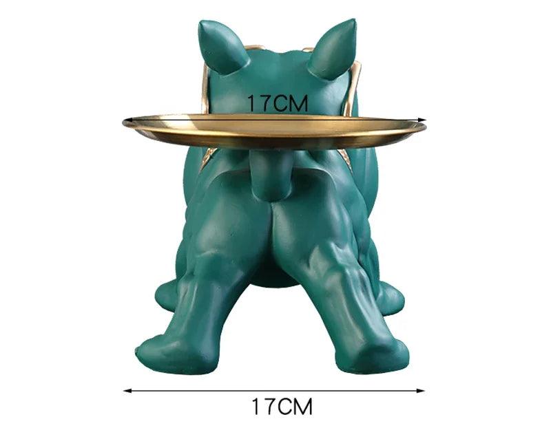 Adorable French Bulldog Butler Sculpture with Tray & Storage Box - Frenchie Emporium