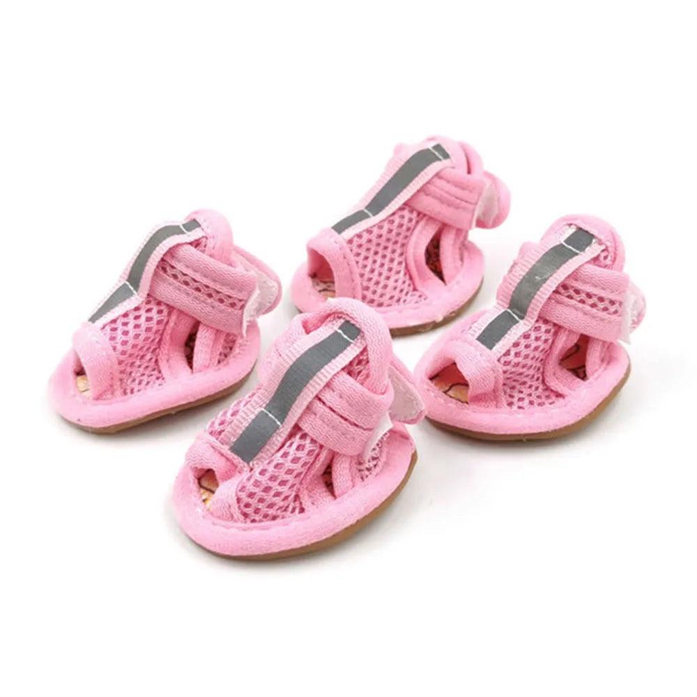 4pcs Breathable Mesh Cotton Summer Frenchie Shoes - Frenchie Emporium