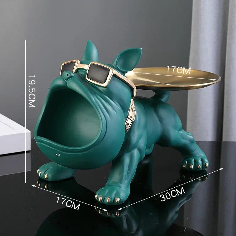 Adorable French Bulldog Butler Sculpture with Tray & Storage Box - Frenchie Emporium