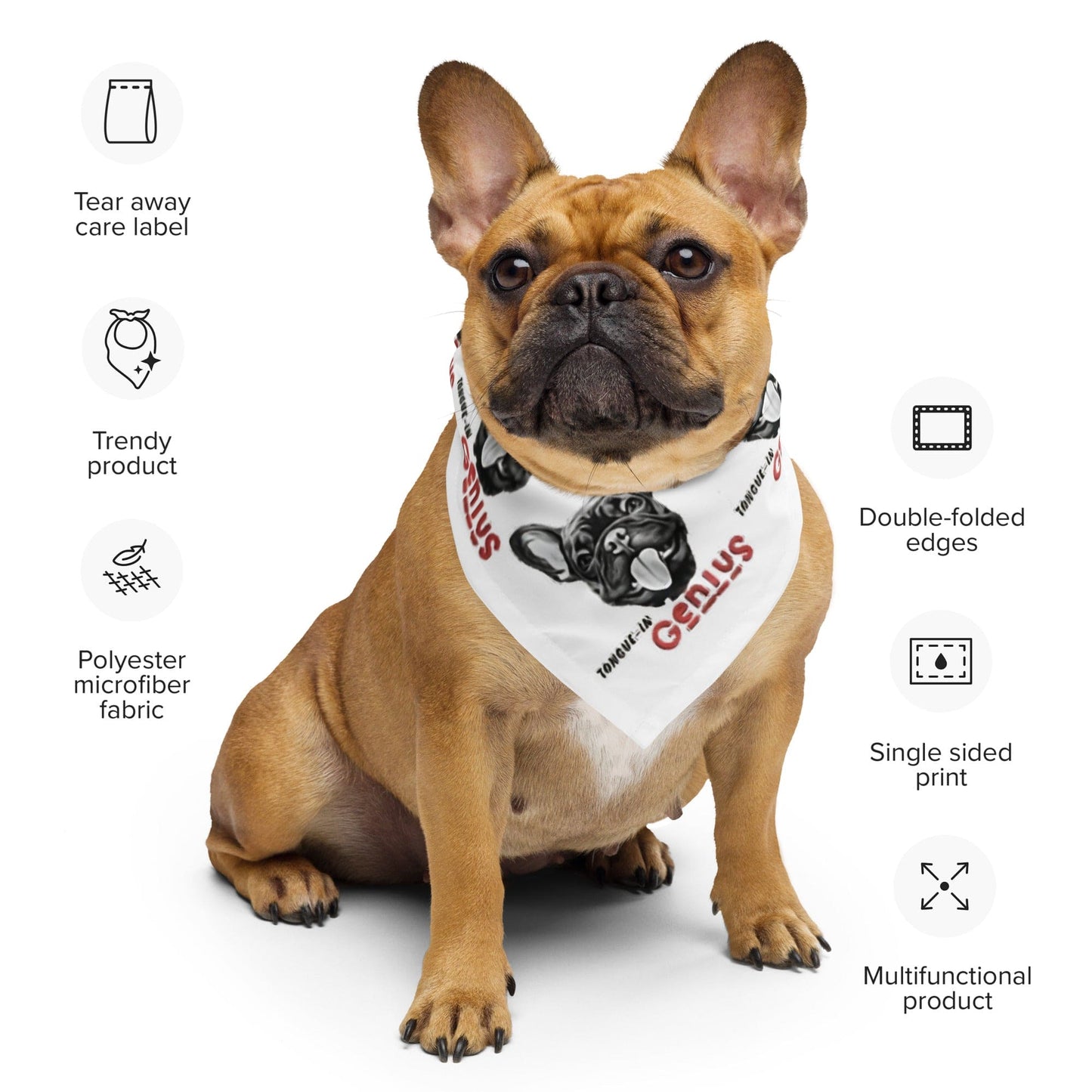 Frenchie Genius - All-over print bandana - Frenchie Emporium