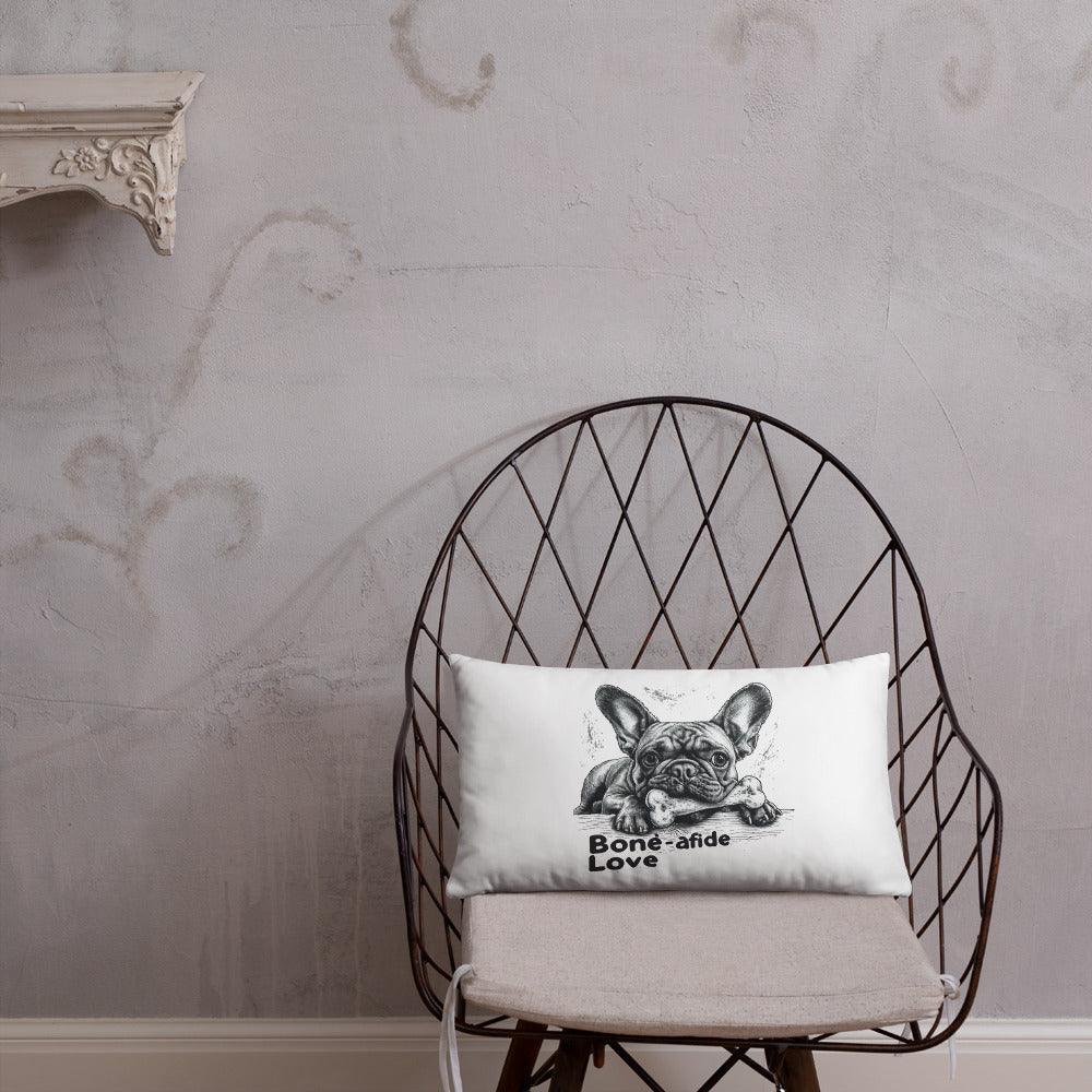 Frenchie 'bone-afide' love - Pillow - Frenchie Emporium