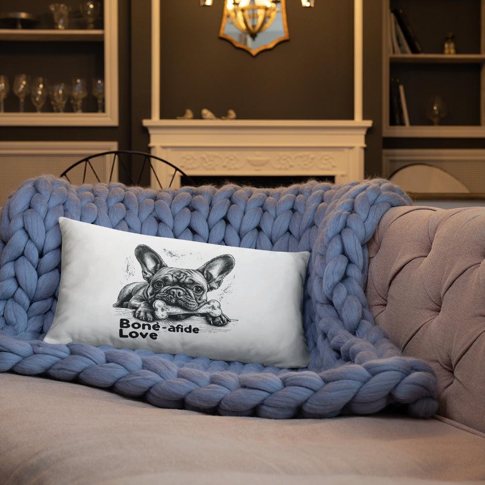 Frenchie 'bone-afide' love - Pillow - Frenchie Emporium