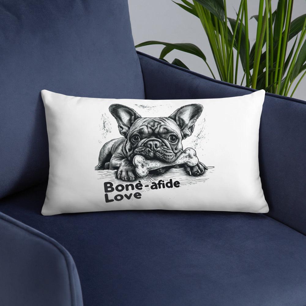 Frenchie 'bone-afide' love - Pillow - Frenchie Emporium