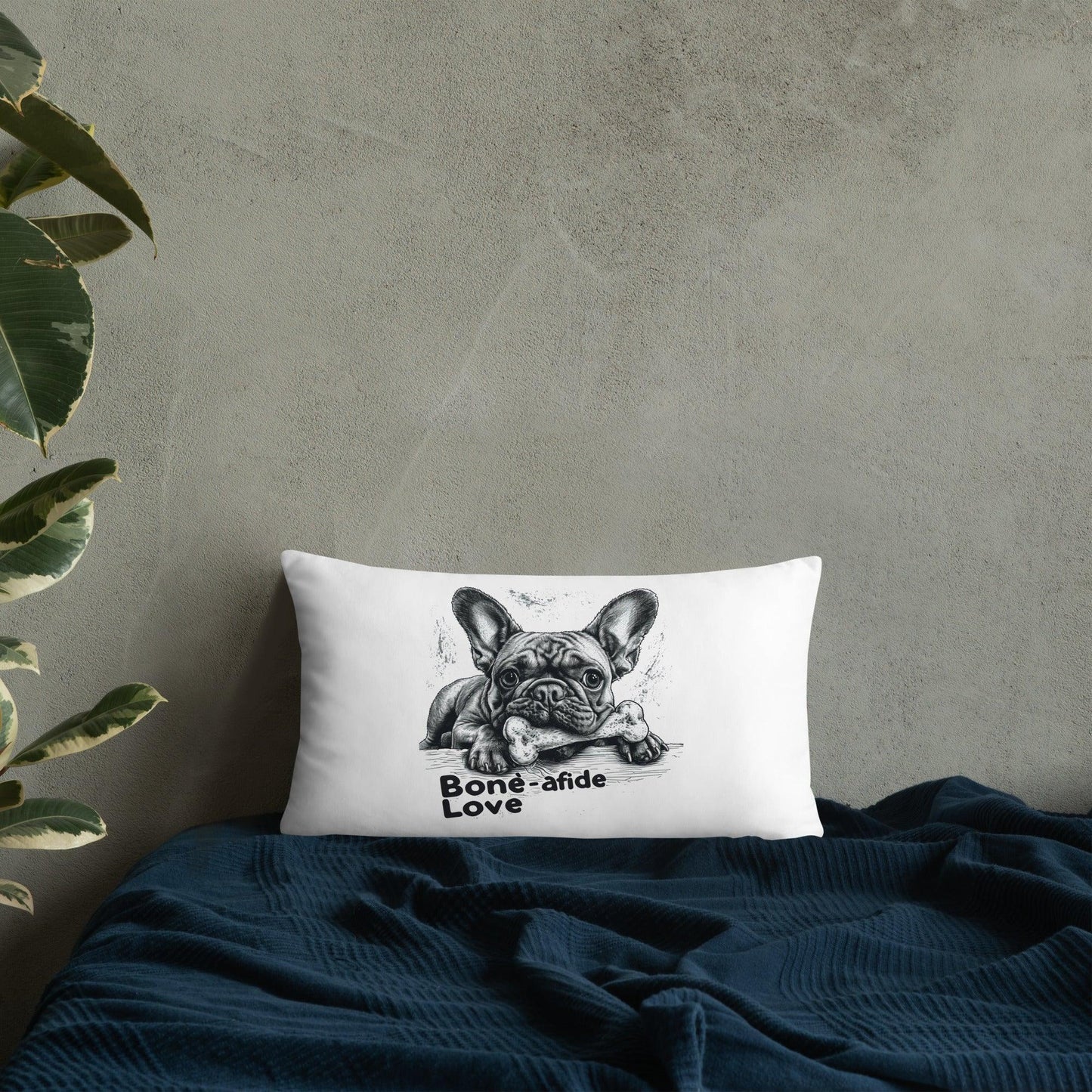 Frenchie 'bone-afide' love - Pillow - Frenchie Emporium