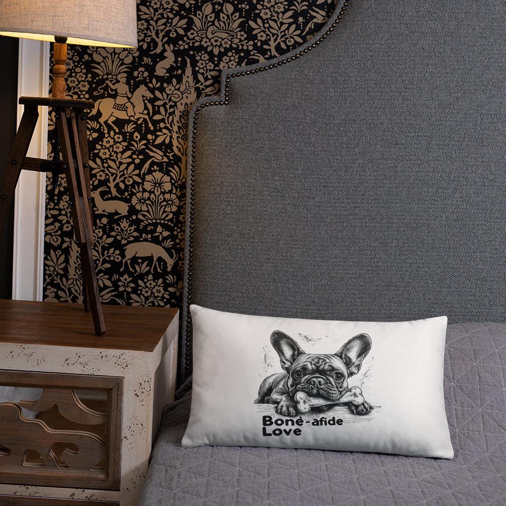 Frenchie 'bone-afide' love - Pillow - Frenchie Emporium