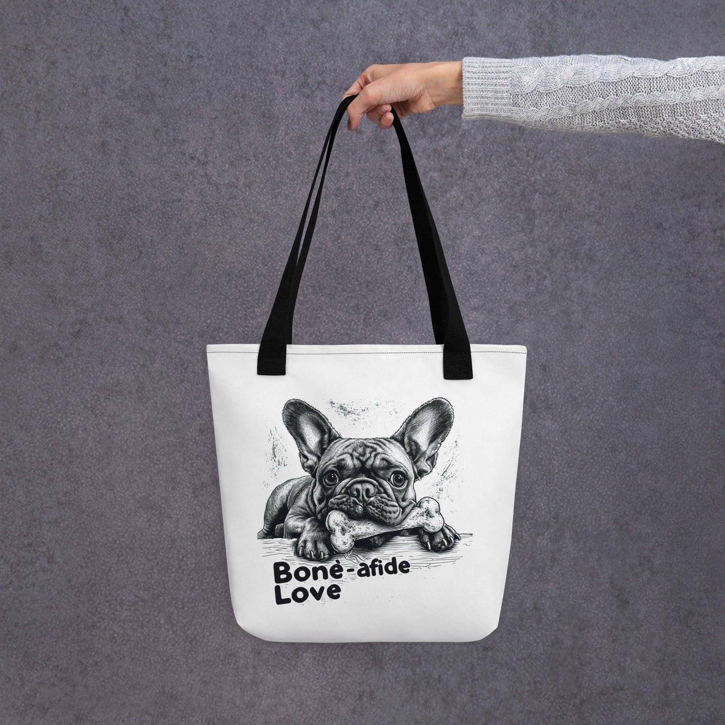 "Bone-afide Love" Frenchie Tote bag - Frenchie Emporium