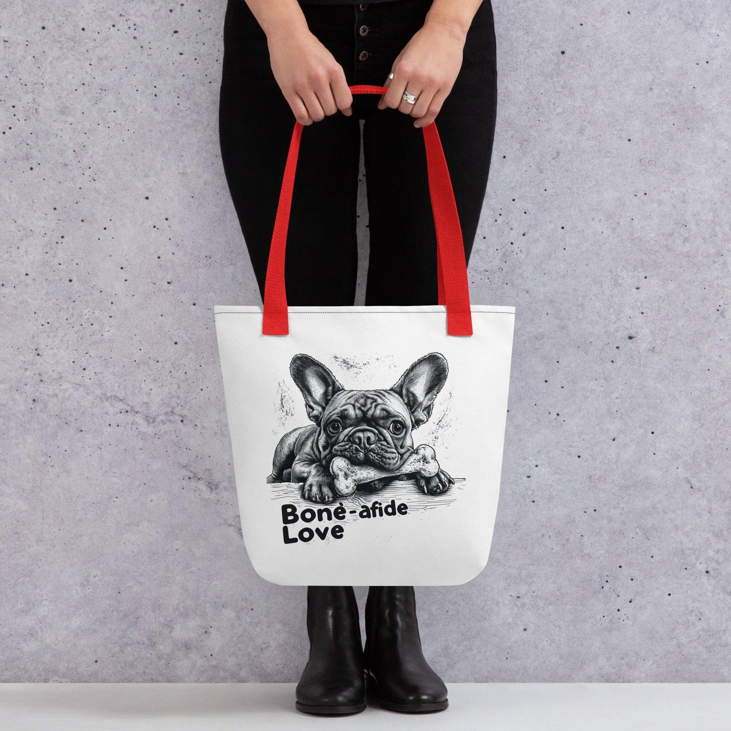 "Bone-afide Love" Frenchie Tote bag - Frenchie Emporium