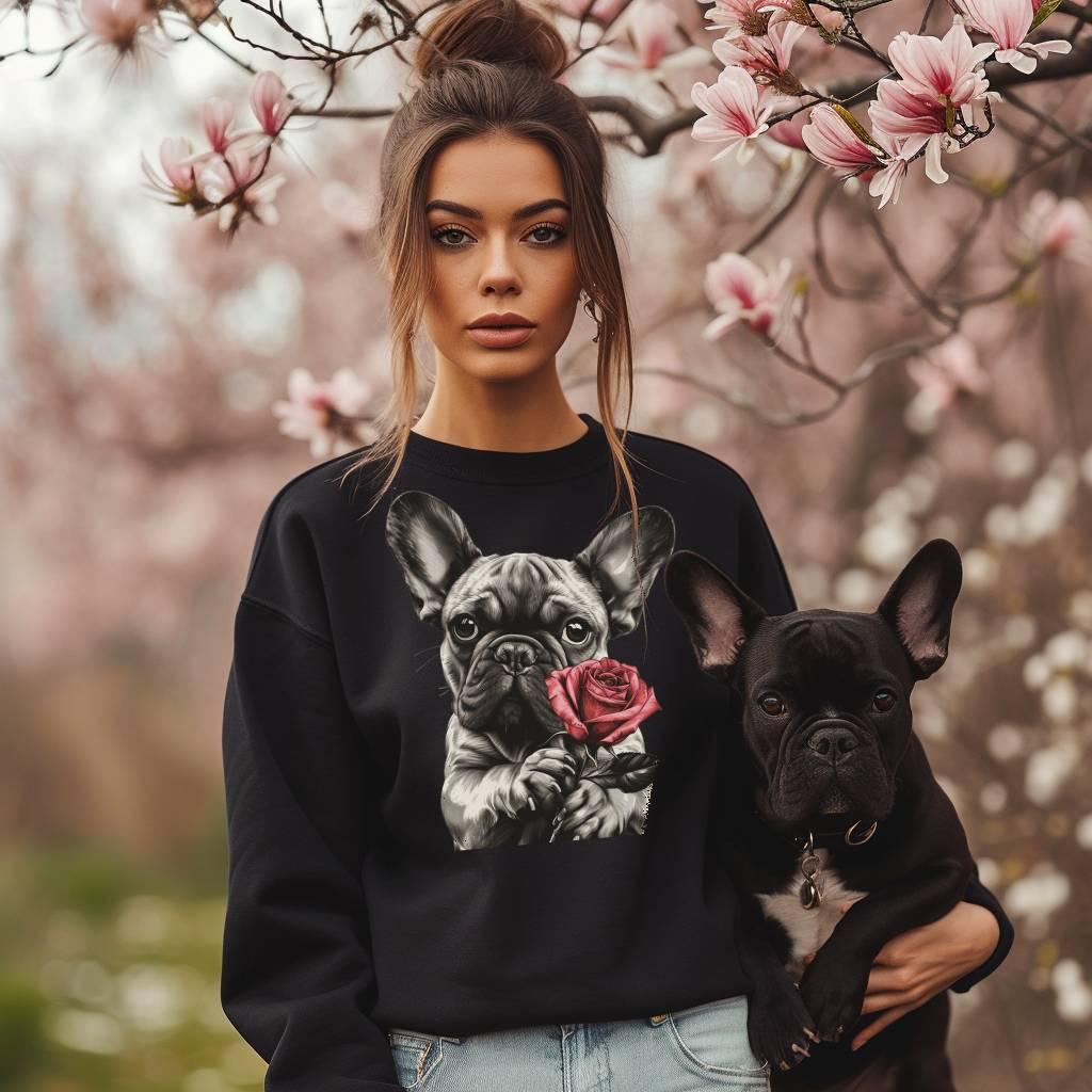 "Rose Embrace" Unisex Sweatshirt - Frenchie Emporium