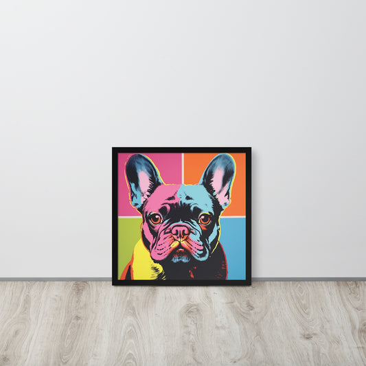Pop Art Frenchie- Framed Poster