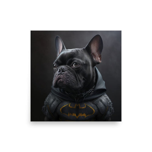 French "Batman" Bulldog - Poster