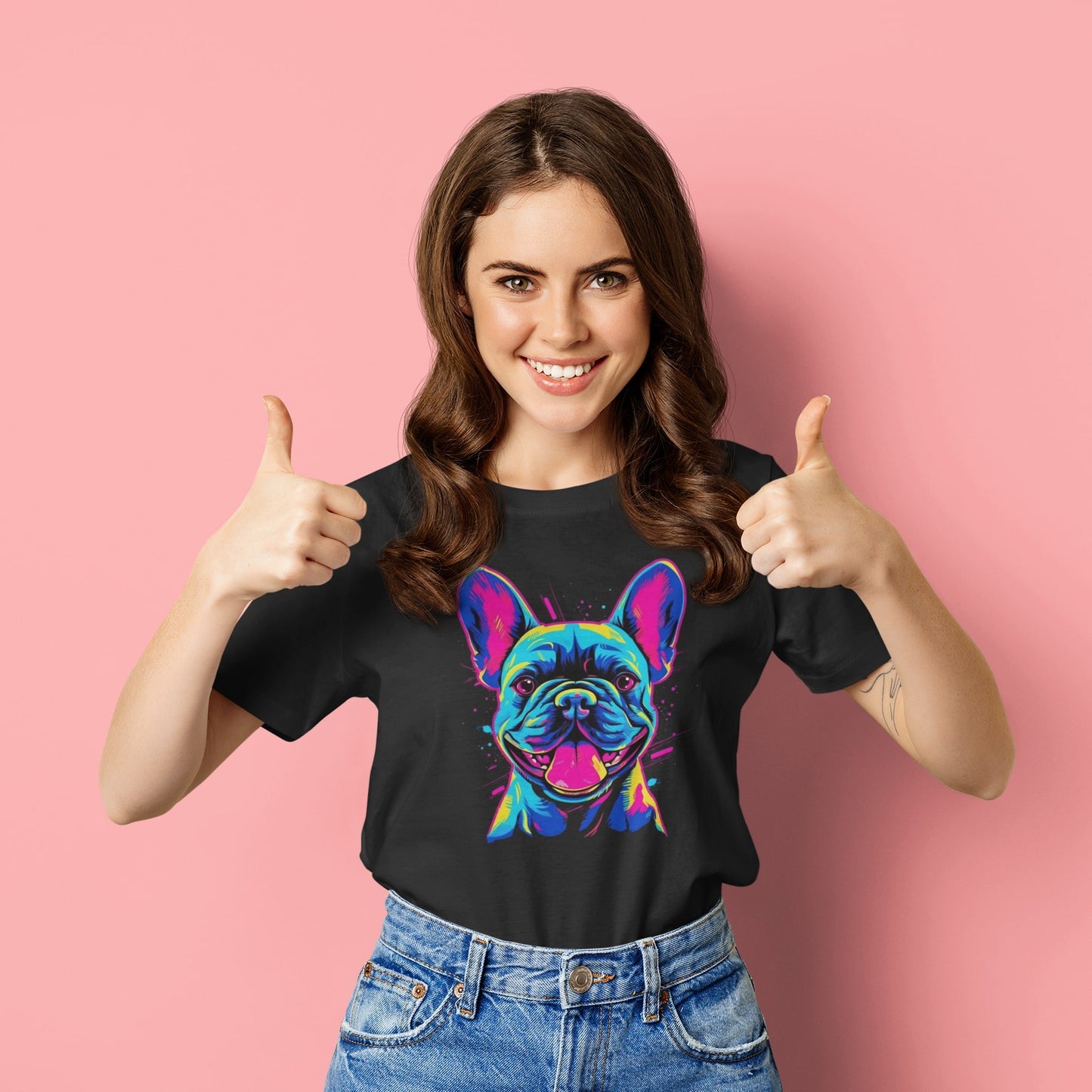 Frenchie Sassy Neon Styled T-shirt - Frenchie Emporium