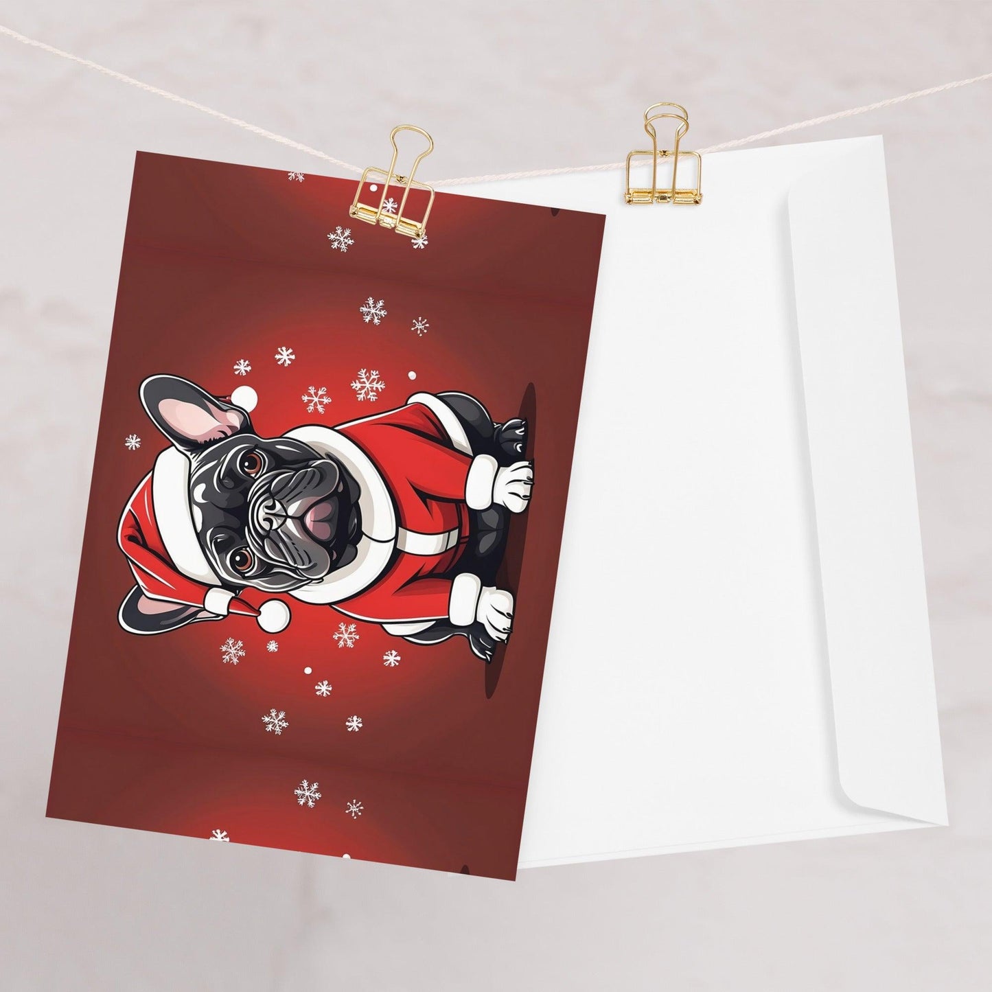 Santa Frenchie Christmas Greeting Card - Frenchie Emporium