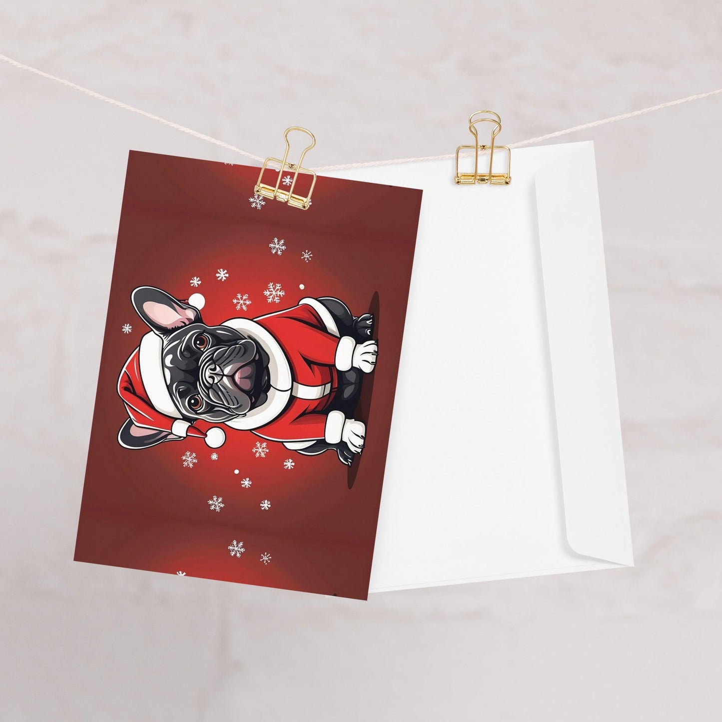 Santa Frenchie Christmas Greeting Card - Frenchie Emporium