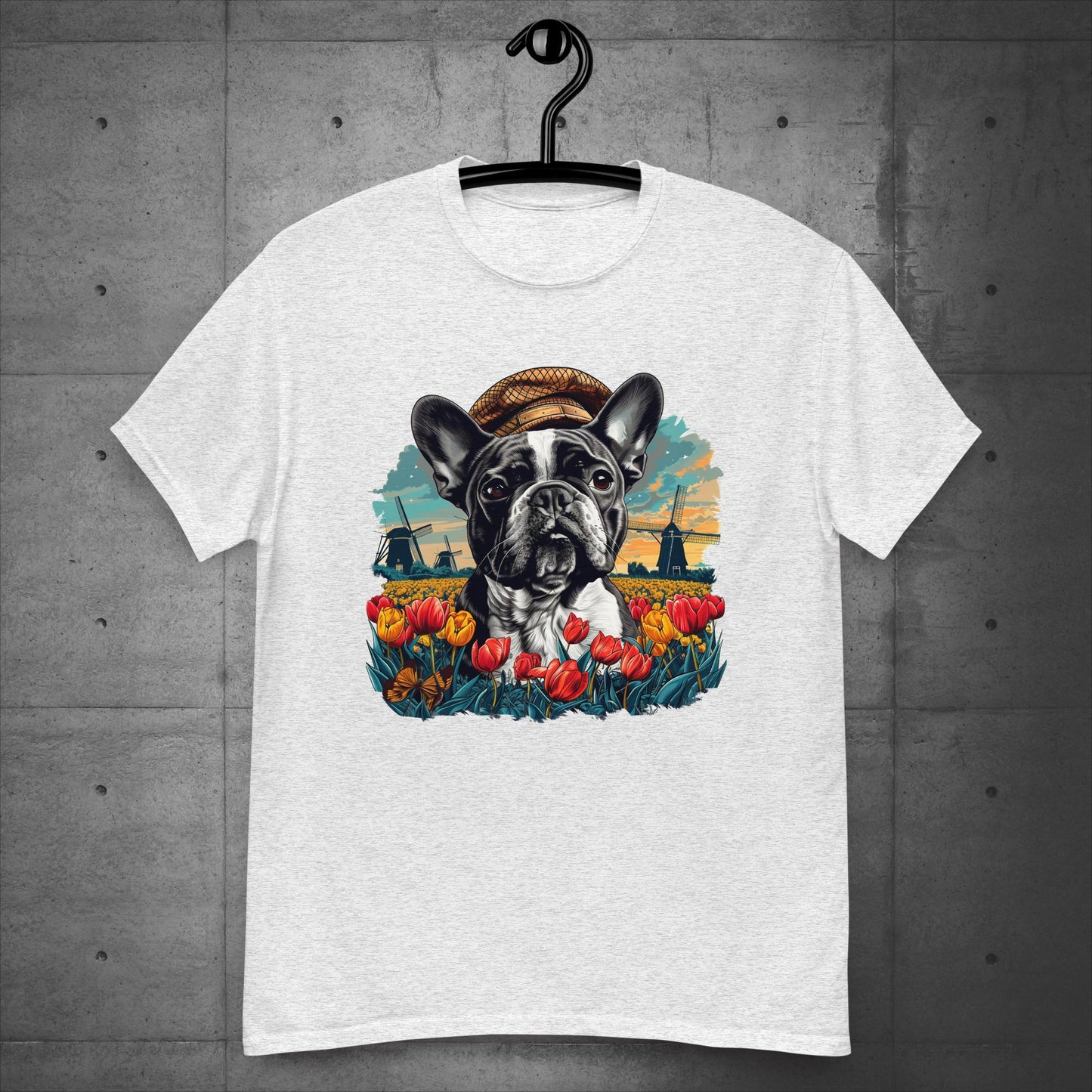 Frenchie vibrant Tulip Field - Unisex T-Shirt - Frenchie Emporium