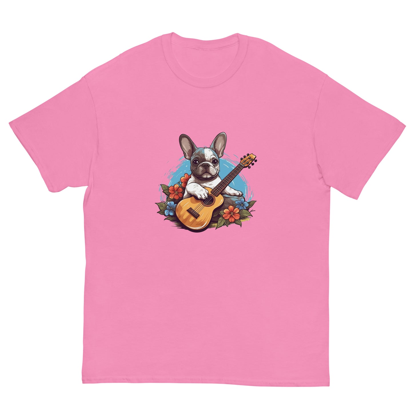 Hawaiian Ukulele Frenchie - Relaxing Graphic T-shirt