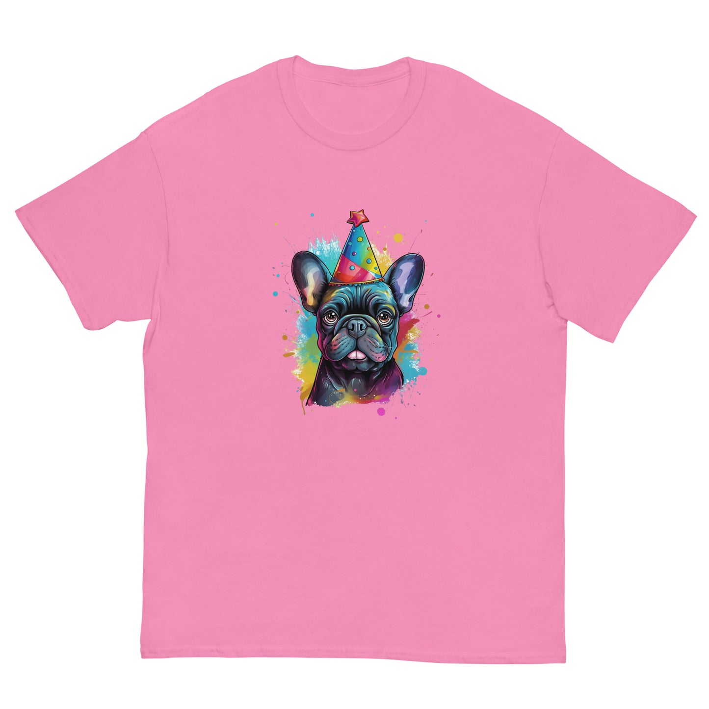 Festive Birthday Frenchie - Joyous Graphic T-shirt - Frenchie Emporium