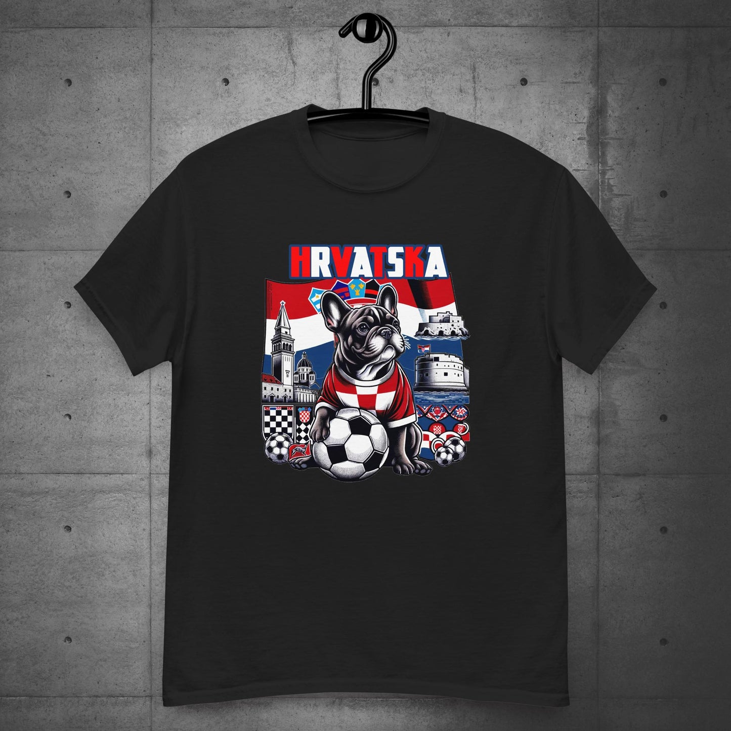 Frenchie Croatia Football Fan Unisex T-Shirt - Frenchie Emporium