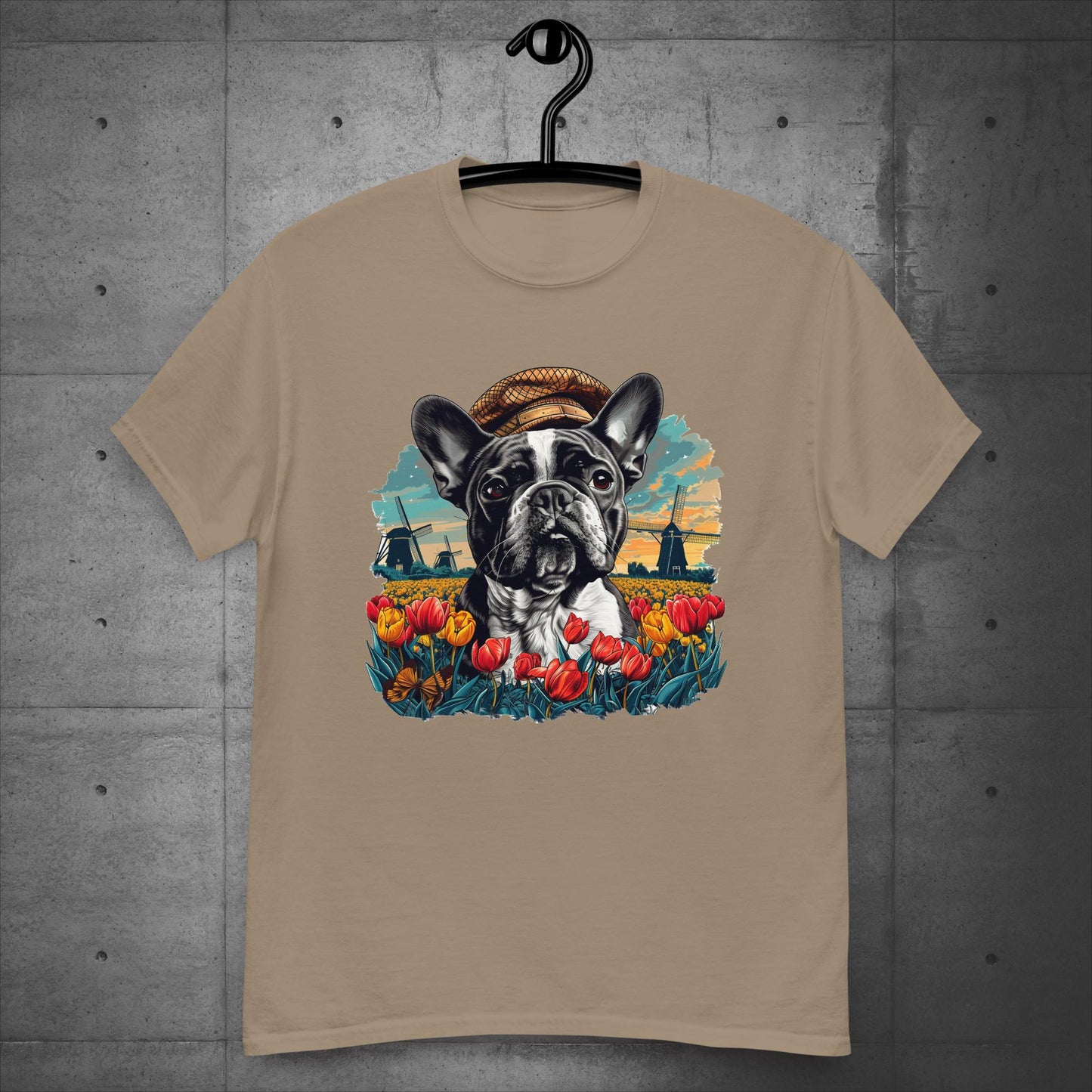 Frenchie vibrant Tulip Field - Unisex T-Shirt - Frenchie Emporium