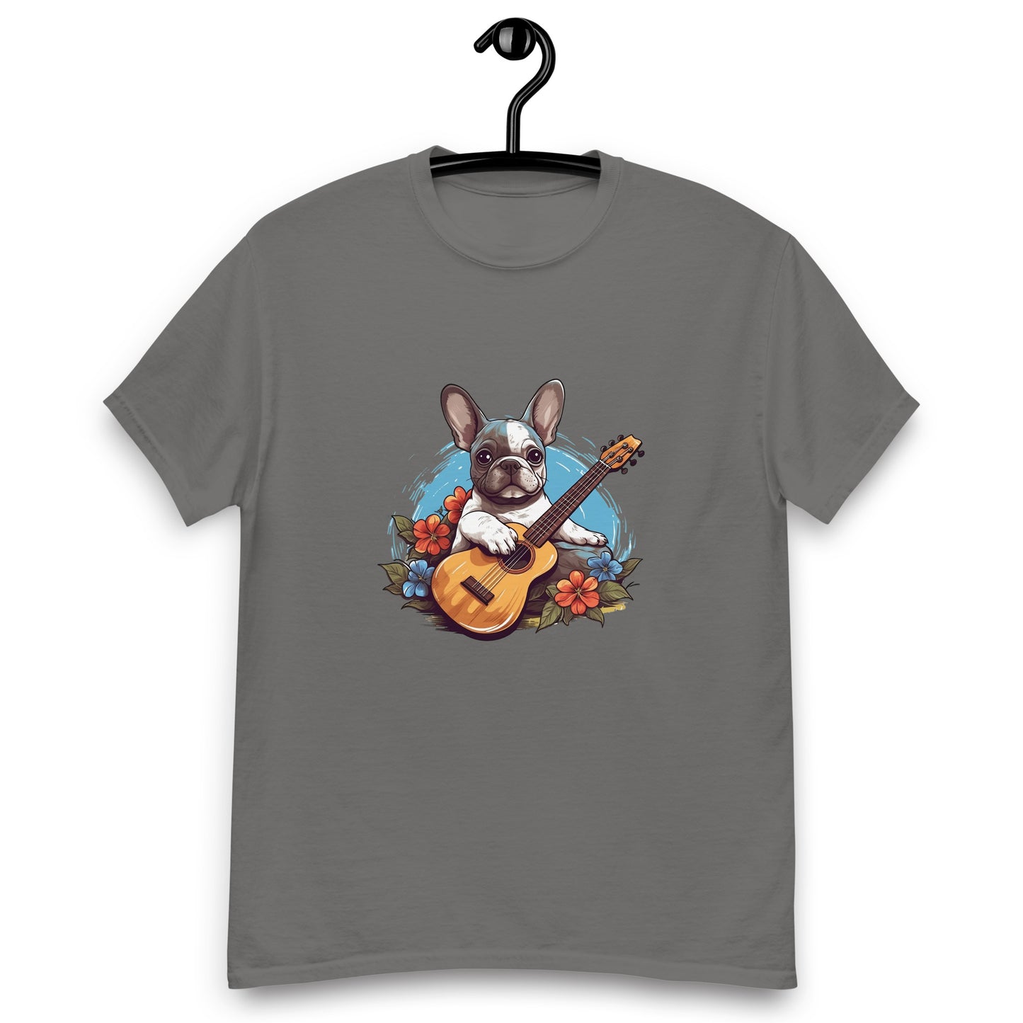 Hawaiian Ukulele Frenchie - Relaxing Graphic T-shirt