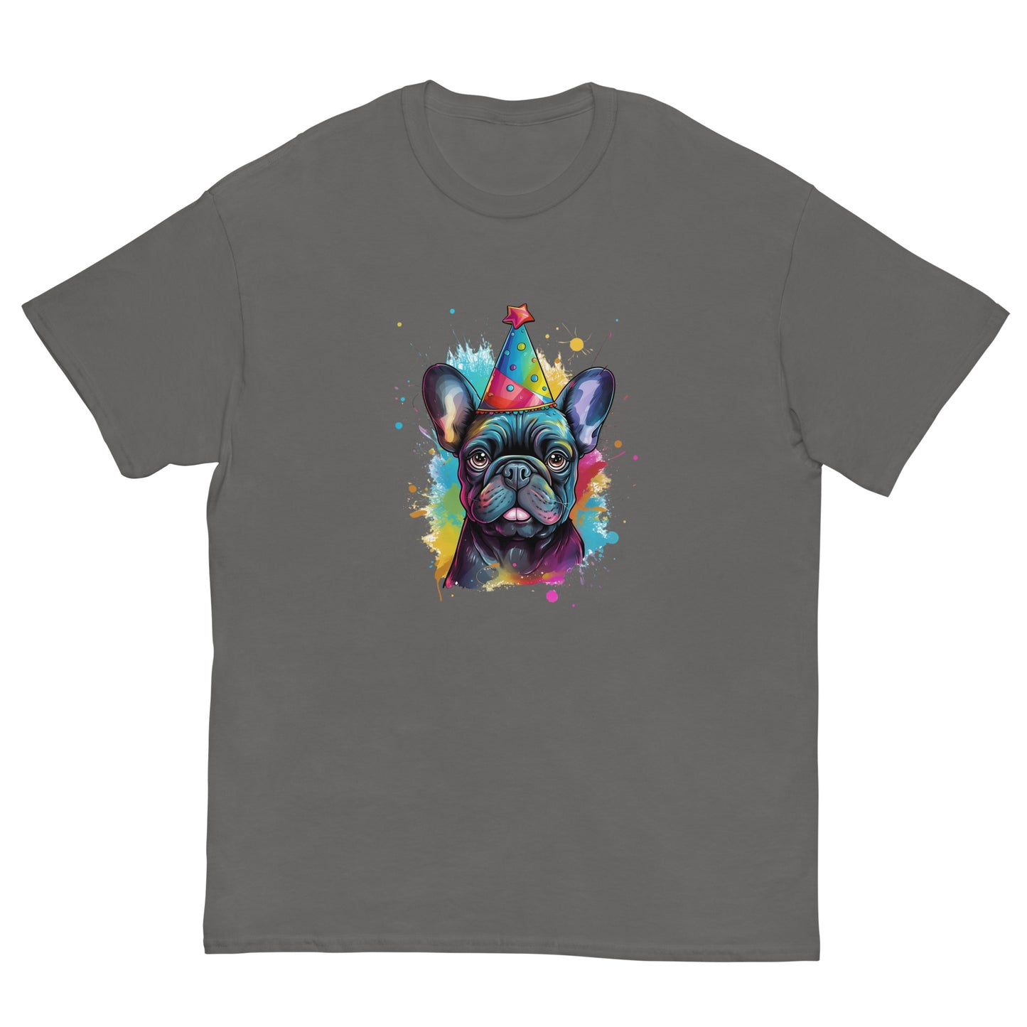 Festive Birthday Frenchie - Joyous Graphic T-shirt