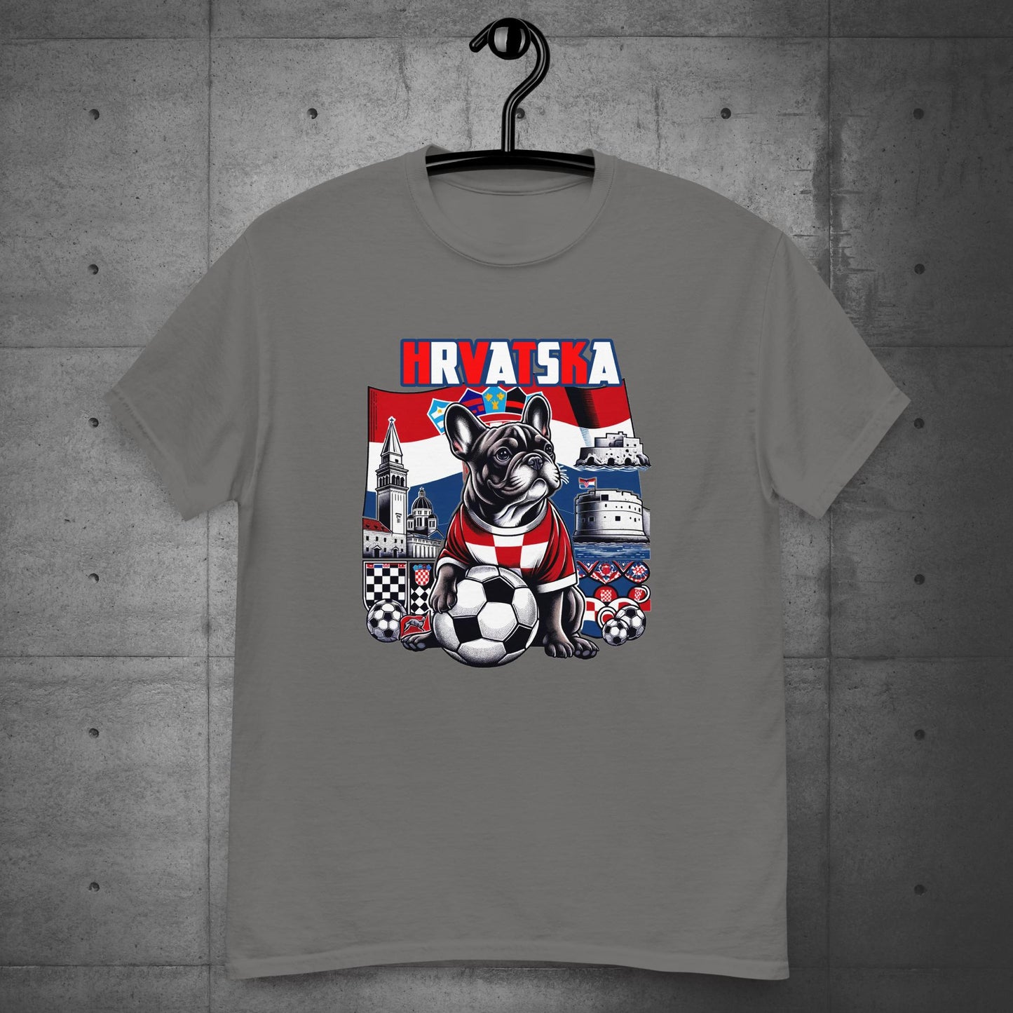 Frenchie Croatia Football Fan Unisex T-Shirt