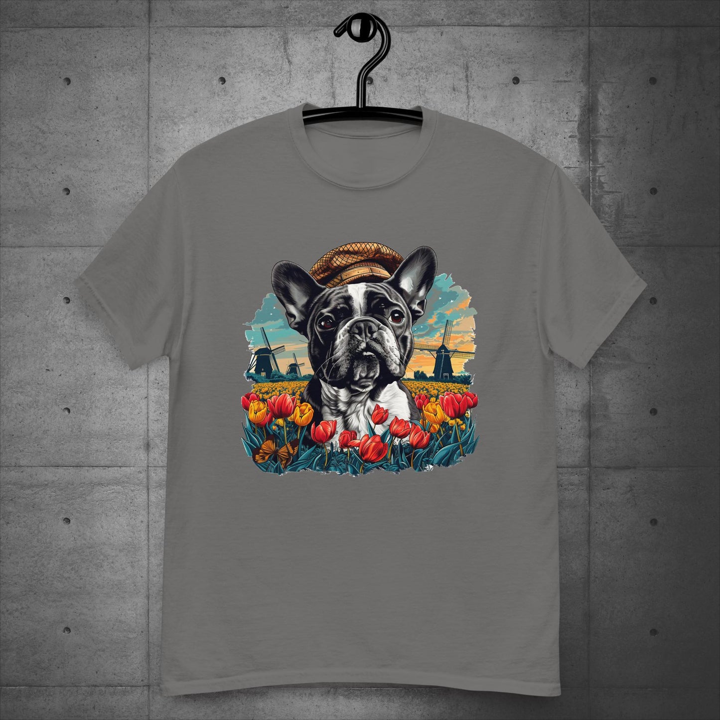 Frenchie vibrant Tulip Field - Unisex T-Shirt - Frenchie Emporium