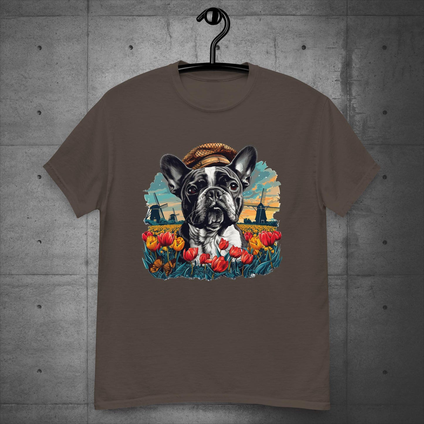 Frenchie vibrant Tulip Field - Unisex T-Shirt - Frenchie Emporium