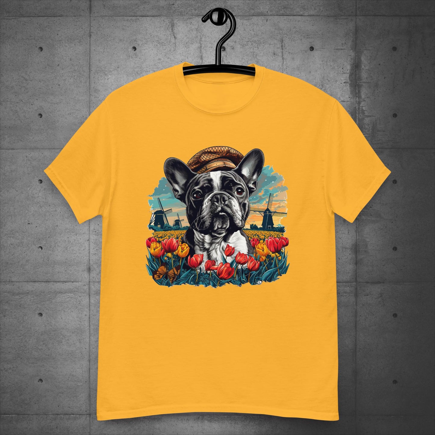 Frenchie vibrant Tulip Field - Unisex T-Shirt - Frenchie Emporium