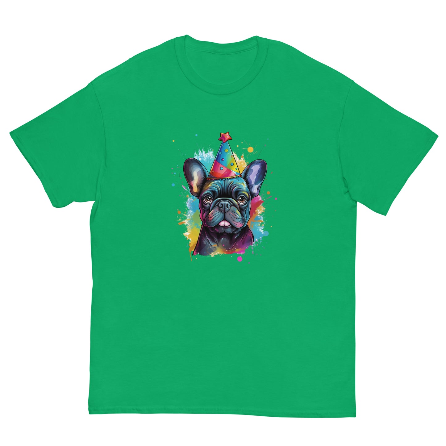 Festive Birthday Frenchie - Joyous Graphic T-shirt - Frenchie Emporium