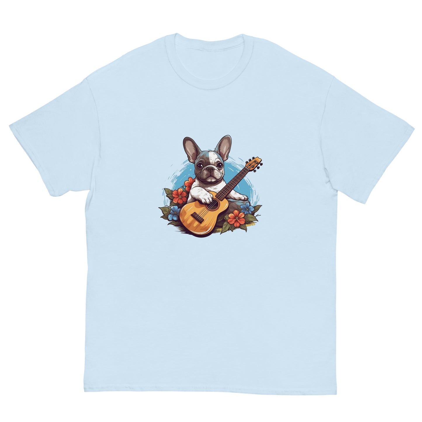 Hawaiian Ukulele Frenchie - Relaxing Graphic T-shirt